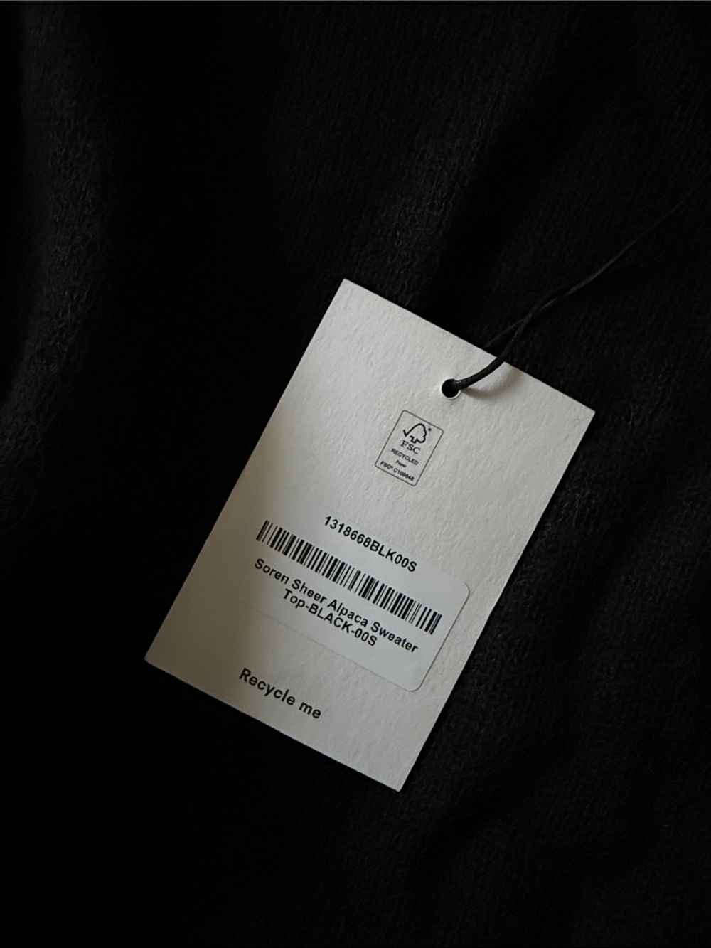Reformation Soren Sheer Alpaca Sweater Top, Black - Picture 6 of 6